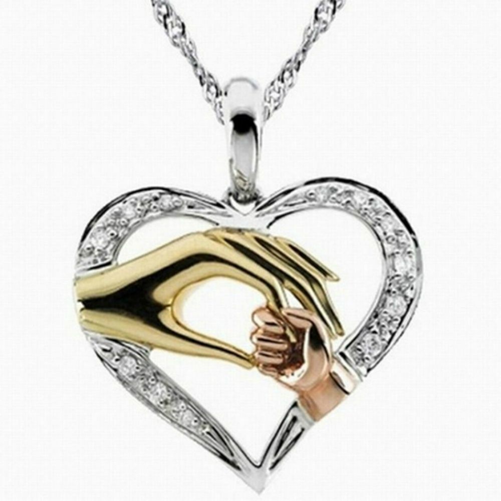 Mom Child Hand Heart Pendant
